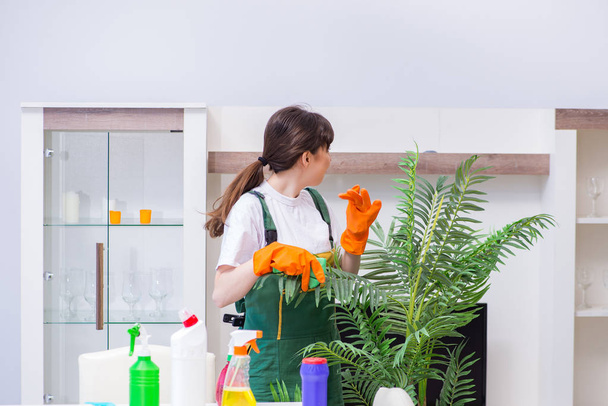 Professional cleaning contractor working at home - Foto, Bild