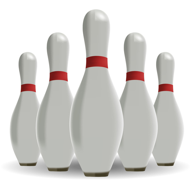 Sports game. Bowling. Skittles on a white background - Vector, Image