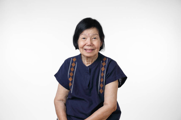 Happy asian woman relaxing at home , isolate on white background. - Photo, Image