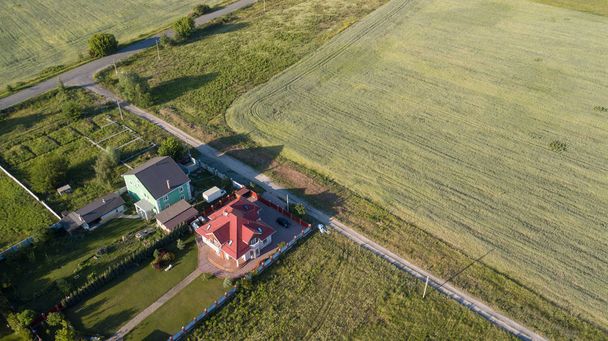 aerial view over private cottage - Photo, Image