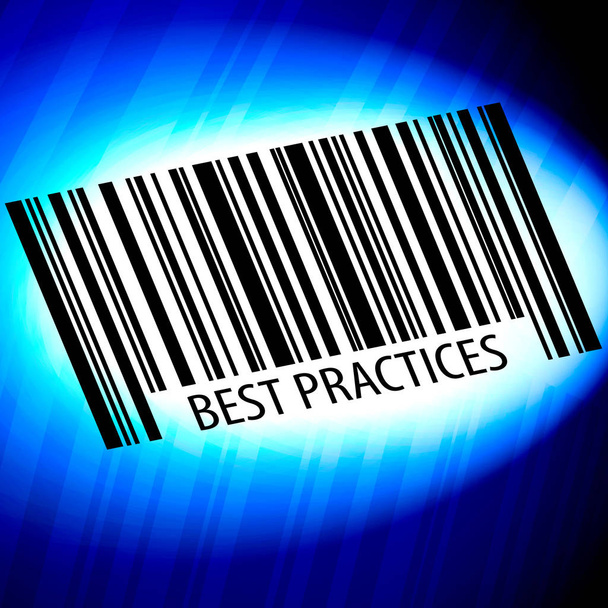Best practices - barcode with blue Background - Photo, Image