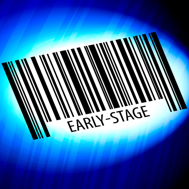 Early-stage - barcode with blue Background - Photo, Image