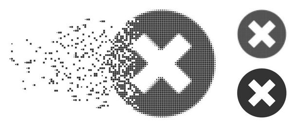 Rozpadající se ikonu Storno polotónů pixelů - Vektor, obrázek