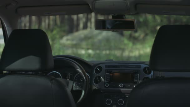 Woman using electronic dashboard in the car - Materiaali, video