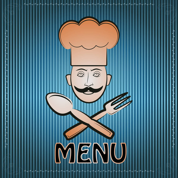 Vector banner for restaurant and cafe, bar. Cook with a cap. - Vector, Image