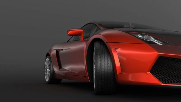 Σούπερ σπορ αυτοκίνητο σε render - 3d προοπτική. - Φωτογραφία, εικόνα