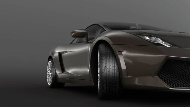 Super sport car in perspective - 3d render. - Photo, Image