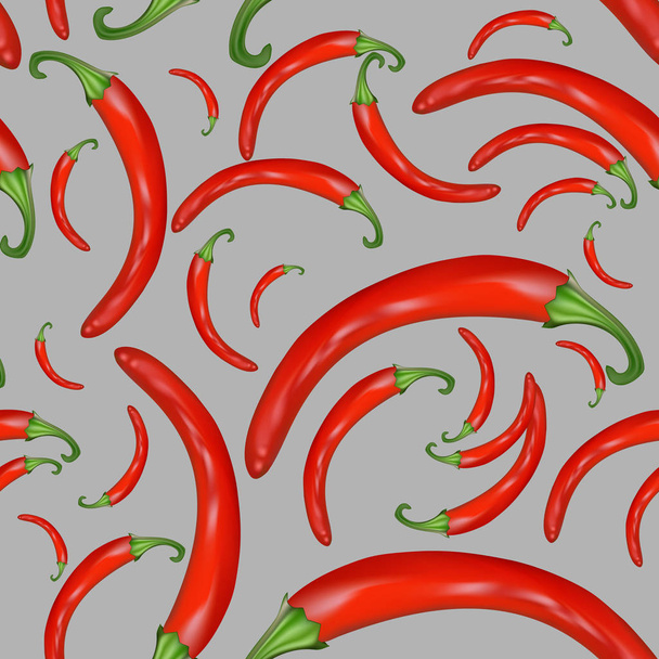 赤唐辛子のベクトルのシームレス背景 - ベクター画像