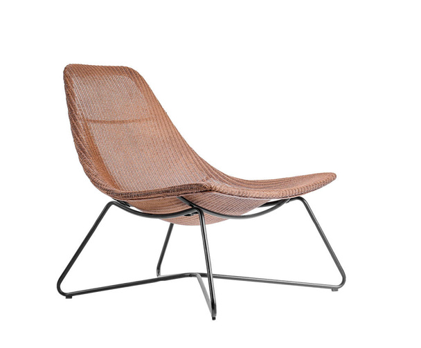 Comfortable chair on white background. Interior element - Valokuva, kuva