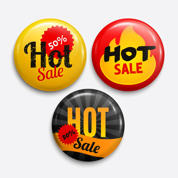 Hot sale badges. Product promotions. Discount buttons collection. Vector. - Vector, Image