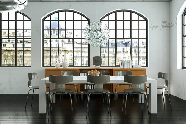 modern bright dining room skandinavian interior design - Foto, immagini