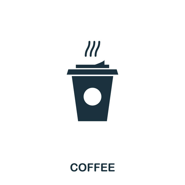 Coffee icon. Mobile apps, printing and more usage. Simple element sing. Monochrome Coffee icon illustration. - Vektor, obrázek