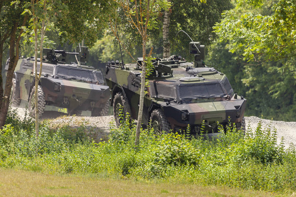 German light armoured  reconnaissance vehicle drives on a road - Photo, Image