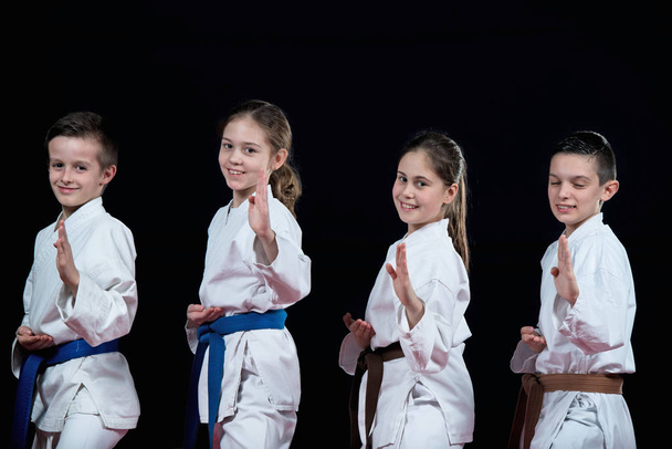 Grupo crianças Karate artes marciais
 - Foto, Imagem