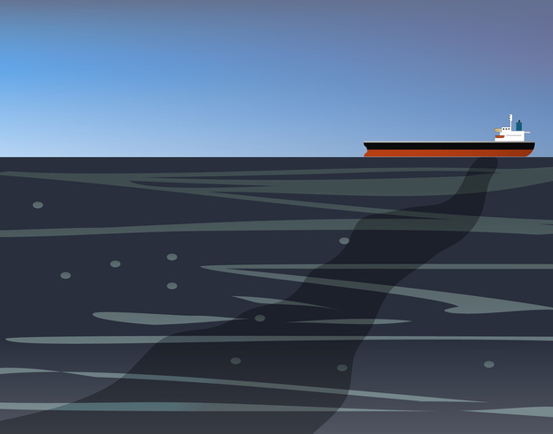 olajfolt ki egy hajó a nyersolaj - Vektor, kép