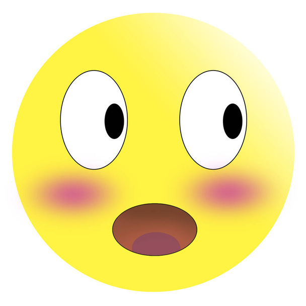 Embarrassed Emoticon con guance rosse arrossate su uno sfondo bianco isolato
 - Foto, immagini