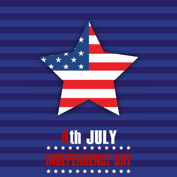 4th of July. Happy Independence Day greeting card. Vector - Vector, Image