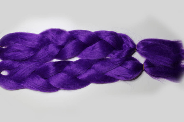 Kanekalon, umělé vlasy pro pletení copánků, barevné pásky pu - Fotografie, Obrázek