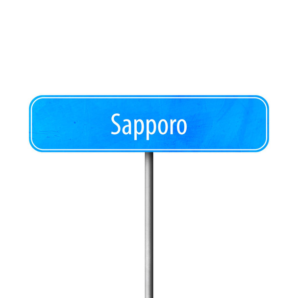 Sapporo - town sign, place name sign - Photo, Image
