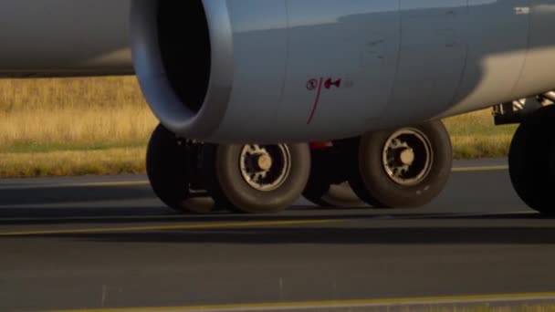 Close-up van vliegtuig versnelling - Video