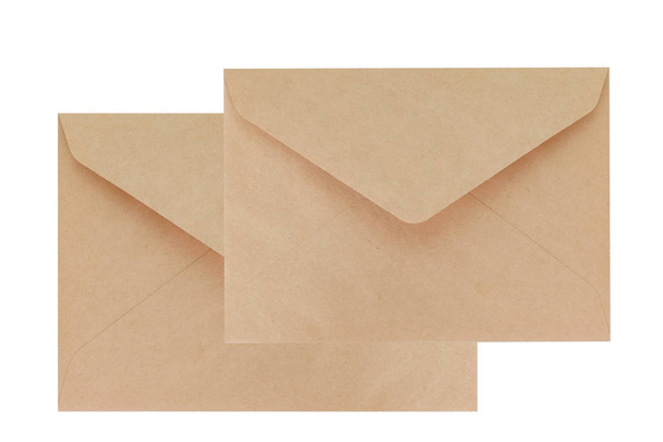 Dois envelope marrom isolado no fundo branco
 - Foto, Imagem