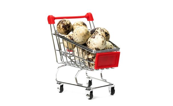 ショッピング バッグでウズラの卵 - 写真・画像