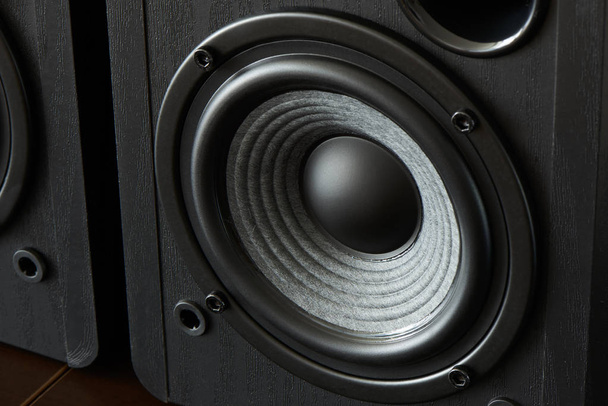 closeup of bookshelf speaker woofer for base sound - Photo, Image
