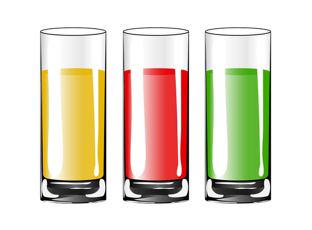 Empty drinking glass cup with juice. isolated. Vector illustration. - Vektör, Görsel