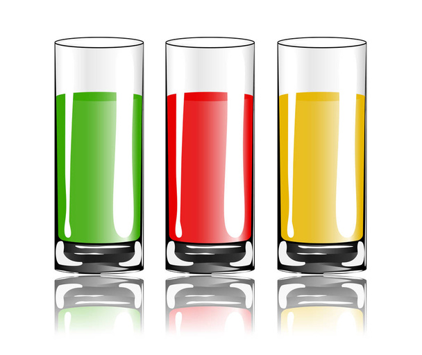 Empty drinking glass cup with juice. isolated. Vector illustration. - Vektori, kuva