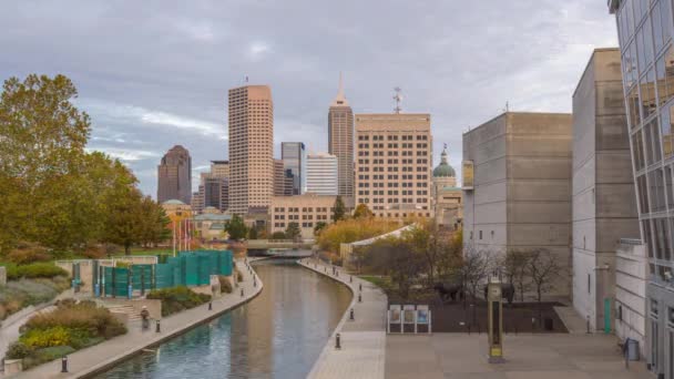 Indianapolis, Indiana, Usa Panorama na Canal Walk. - Záběry, video
