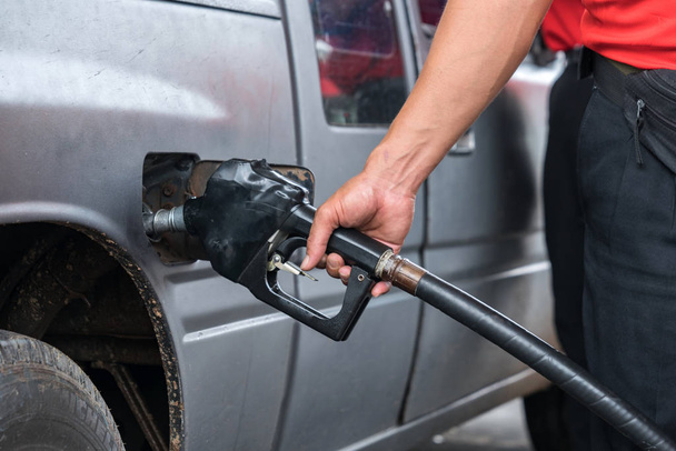 Car fueling at the gas station - Zdjęcie, obraz