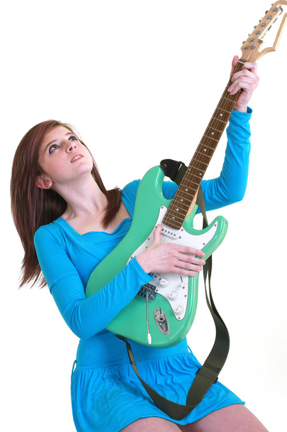 Teenager with guitar - Φωτογραφία, εικόνα