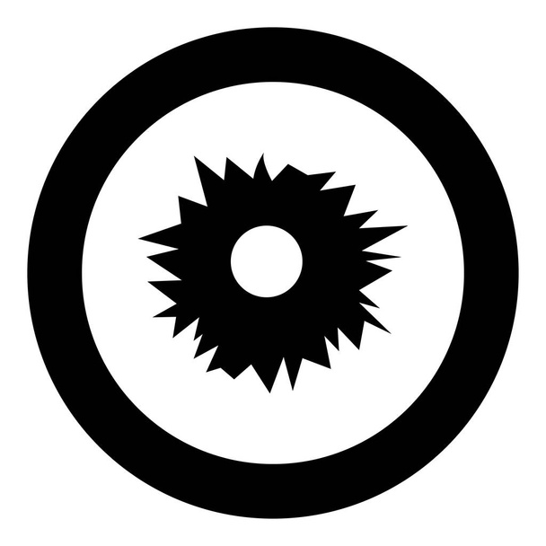 Agujero del icono de disparo de color negro en la ilustración círculo vector redondo
 - Vector, imagen