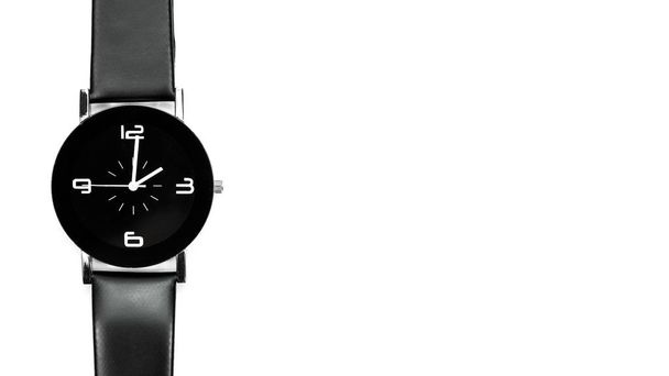 czarny zegarek kobiece kobieta na białym tle - Zdjęcie, obraz