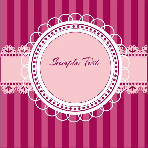 Pink vector background with lace - Vector, Image