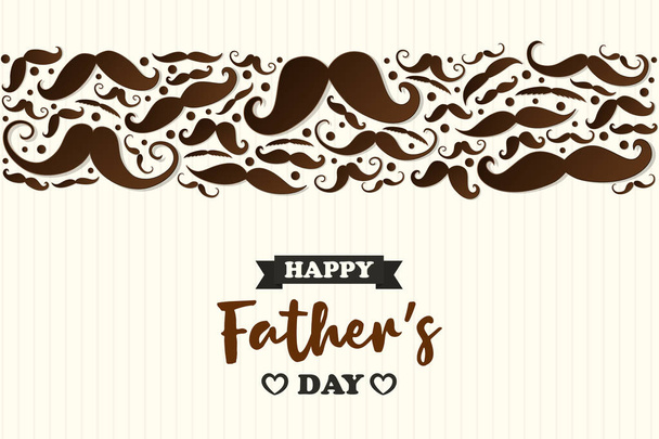 Happy Father's Day - cute poster with mustaches. Vector. - Вектор, зображення
