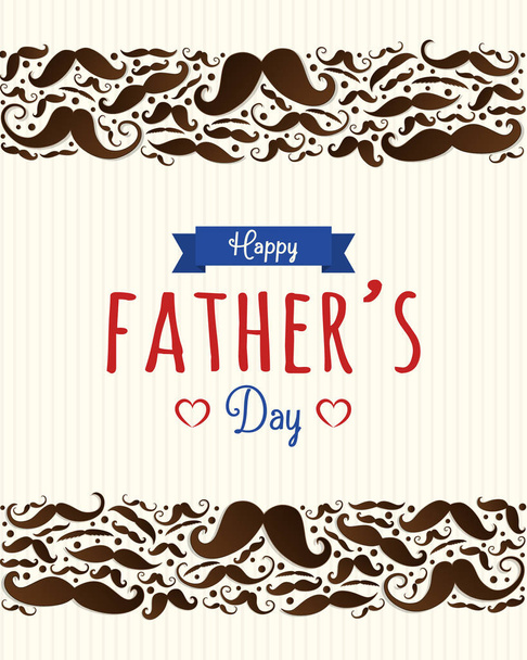 Father's Day - card with funny mustaches. Vector. - Vector, imagen