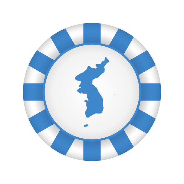 Bandiera della Corea del Sud. Icona vettoriale rotonda in metallo e vetro. Isolato su Gray
 - Vettoriali, immagini