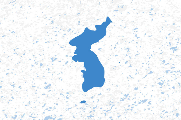 Az egyesített Korea zászlaja. Grunge stílus. 2-3 képarány - Vektor, kép
