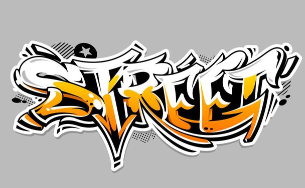 Street Graffiti Vector Letras aisladas en blanco. Arte vectorial de color de graffiti estilo salvaje
. - Vector, Imagen