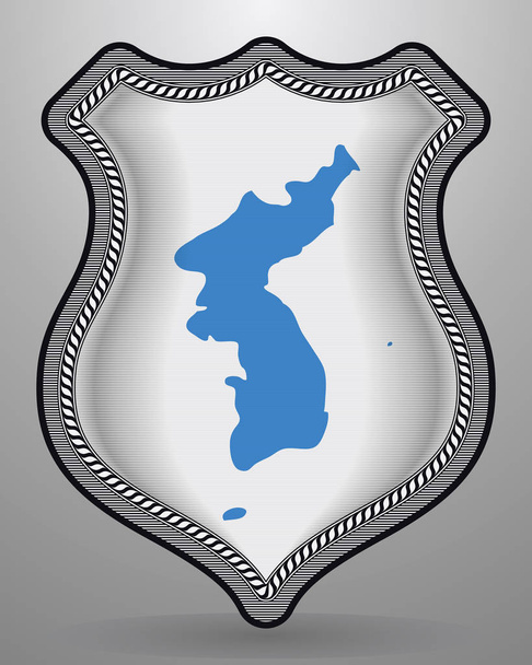 Birleşik Kore bayrağı. Vektör rozet ve kutsal kişilerin resmi. Yatay yönlendirme sürümü - Vektör, Görsel