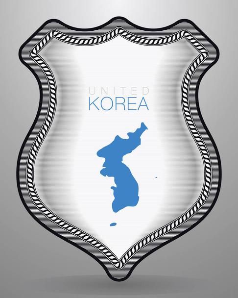 Drapeau de la Corée unie. Badge vectoriel et icône. Version d'orientation verticale
 - Vecteur, image