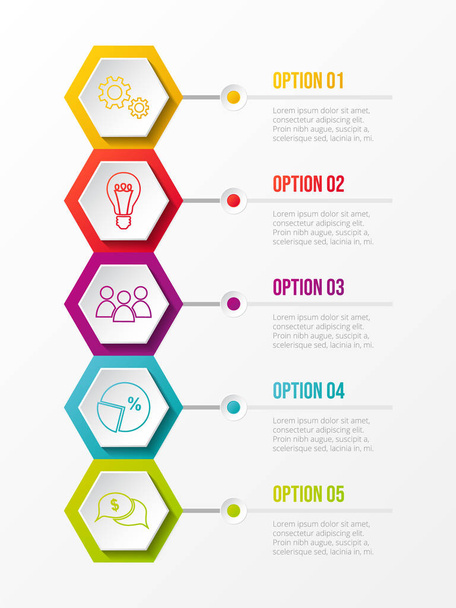 Business infographic template with colourful icons. Vector. - Διάνυσμα, εικόνα