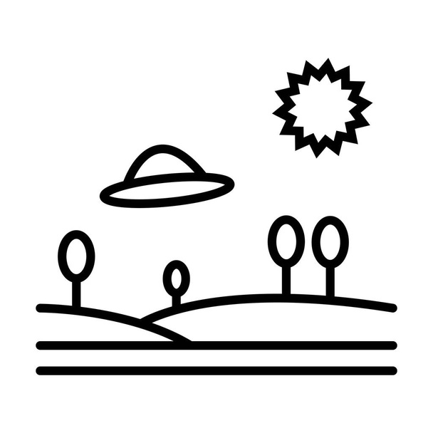 Icône du vaisseau spatial Ufo en style ligne, illustration vectorielle
 - Vecteur, image