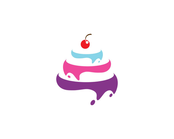 Cake sign icon vector illustration design template  - Διάνυσμα, εικόνα