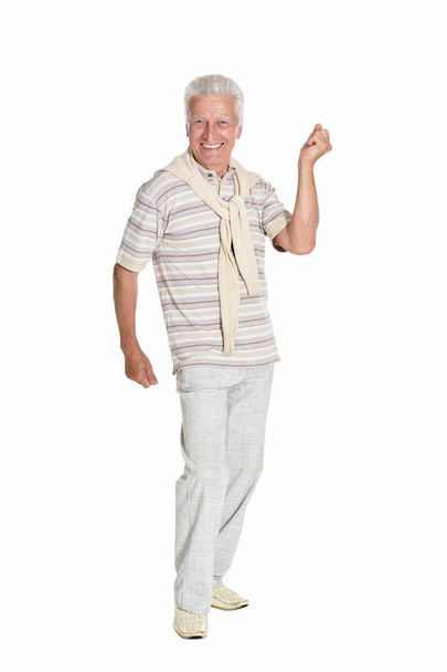 senior man  posing isolated on white background - Фото, зображення