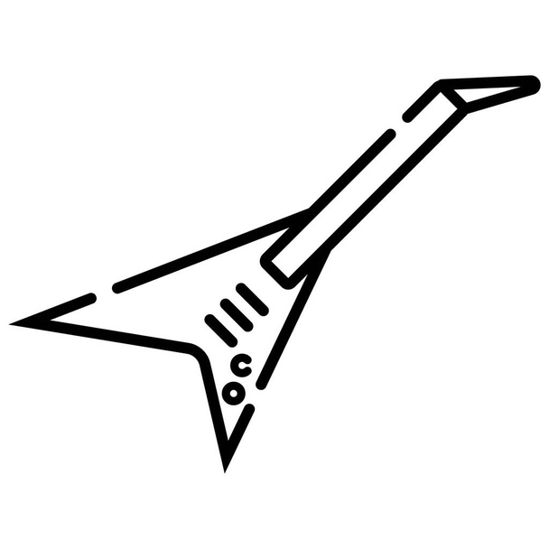 Elektrická kytara ikona čáry, vektorové ilustrace - Vektor, obrázek