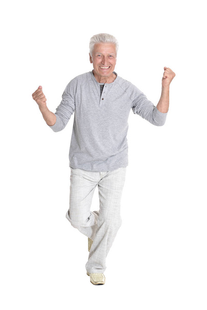 happy senior man in shirt - Zdjęcie, obraz