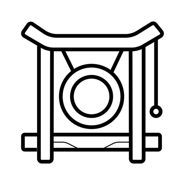 Gong flat icon, vector illustration - Vector, Image