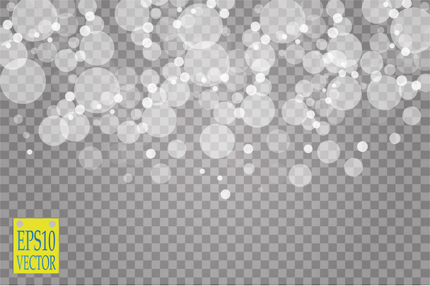 Abstract white bokeh effect explosion with sparks modern design. Glow star burst or firework light effect. Sparkles light vector transparent background. Christmas Concept. Flicker magic effect - Vektor, kép